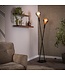 Rispens Wings vloerlamp 2L zwart 175 cm – glas koper en chroom