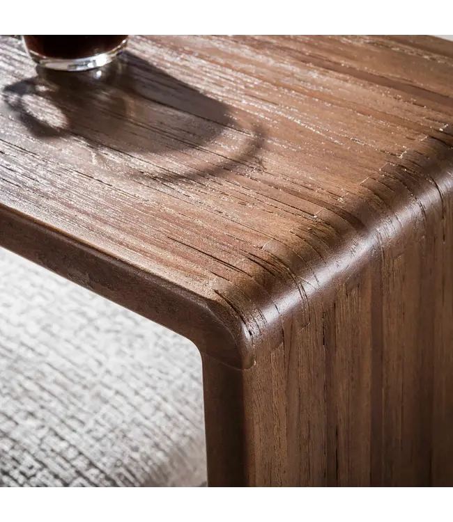 Rispens Maya Teak overzettafel 40 cm – massief teak espresso C-vorm