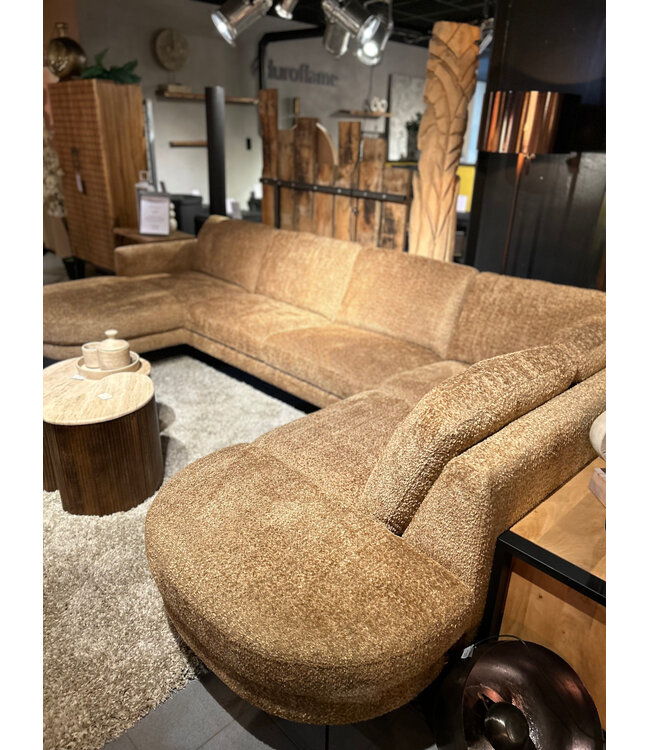 Rispens Living bank ronde vorm Venga 28 Cognac – longchair + 3-zits + eiland