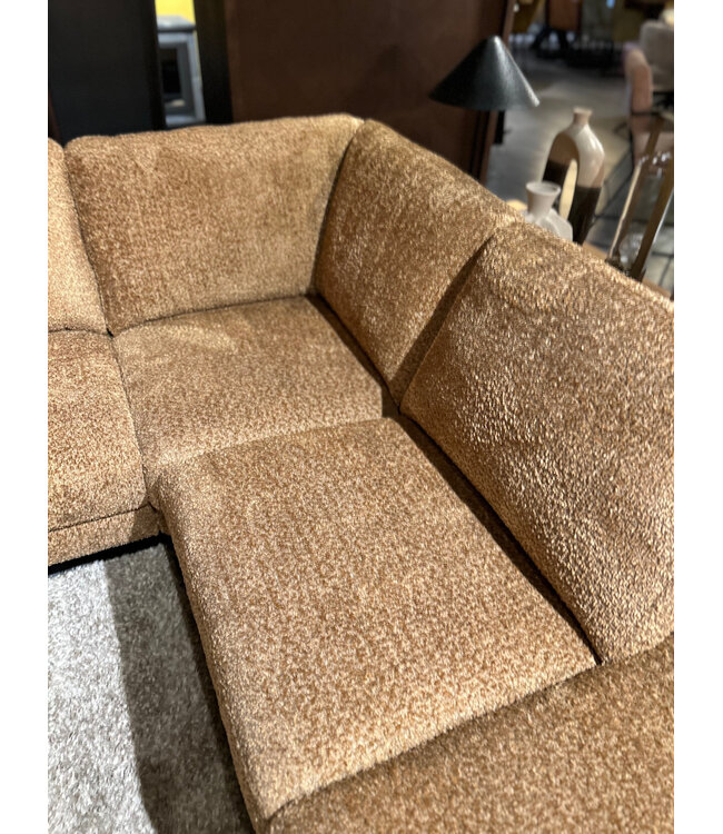 Rispens Living bank ronde vorm Venga 28 Cognac – longchair + 3-zits + eiland