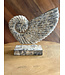 Houten ornament schelp op voet 30 cm – robuuste woondecoratie