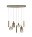 Rispens Hanglamp Serene 4+3-lichts beige 110 cm – amber glas