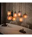 Rispens Hanglamp Altura 4+3-lichts sienna bruin 96 cm – frosted glas