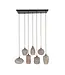 Rispens Hanglamp Altura 4+3-lichts sienna bruin 96 cm – frosted glas