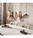 Rispens Hanglamp Altura 4+3-lichts sienna bruin 96 cm – frosted glas