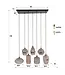 Rispens Hanglamp Altura 4+3-lichts sienna bruin 96 cm – frosted glas