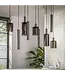 Rispens Hanglamp Sepiora 5+4-lichts sienna bruin 116 cm – brons en glas