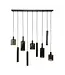 Rispens Hanglamp Sepiora 5+4-lichts sienna bruin 116 cm – brons en glas