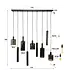 Rispens Hanglamp Sepiora 5+4-lichts sienna bruin 116 cm – brons en glas
