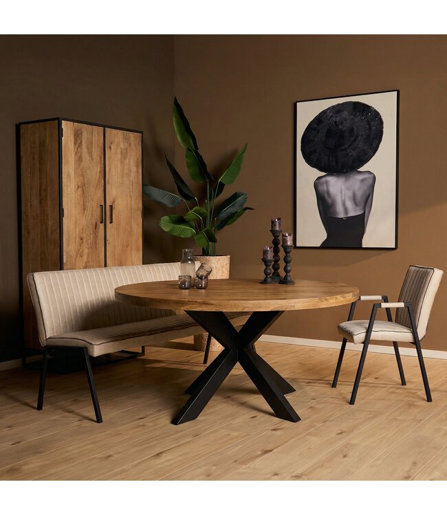 Starfurn Dakota rond Naturel Mangohout 120 cm