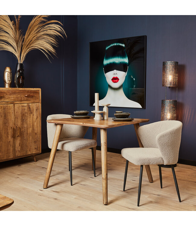 Starfurn Omaha vierkante eetkamertafel 90 cm naturel mangohout – FSC® gecertificeerd