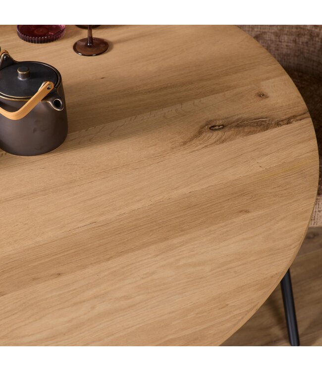 Starfurn Ferris ronde eetkamertafel 130 cm naturel eikenhout – FSC® gecertificeerd