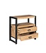 Starfurn Ladenkast Britt 80 cm naturel mangohout – 2 lades en metalen frame