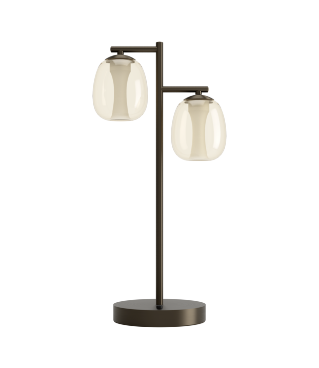 Stars Of Light Ferro tafellamp donker brons met bruin transparant glas – dimbaar