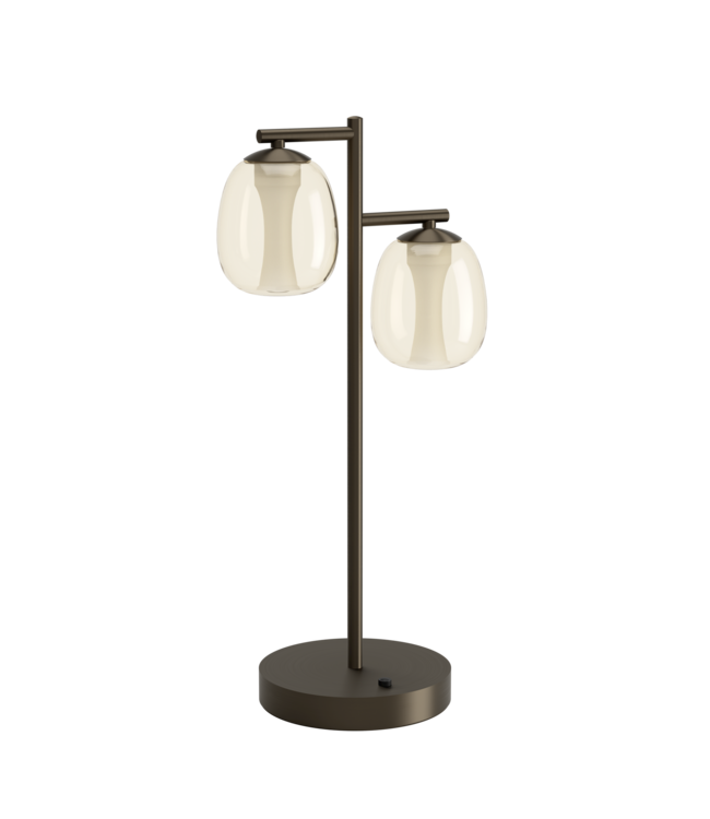 Stars Of Light Ferro tafellamp donker brons met bruin transparant glas – dimbaar