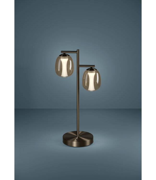 Stars Of Light Ferro tafellamp donker brons met bruin transparant glas – dimbaar