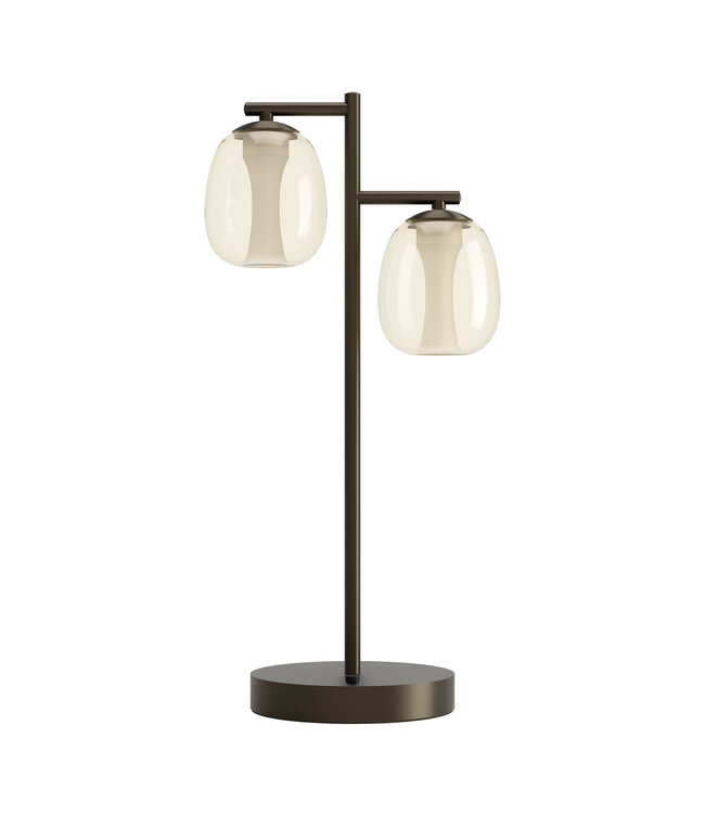 Stars Of Light Ferro tafellamp donker brons met bruin transparant glas – dimbaar