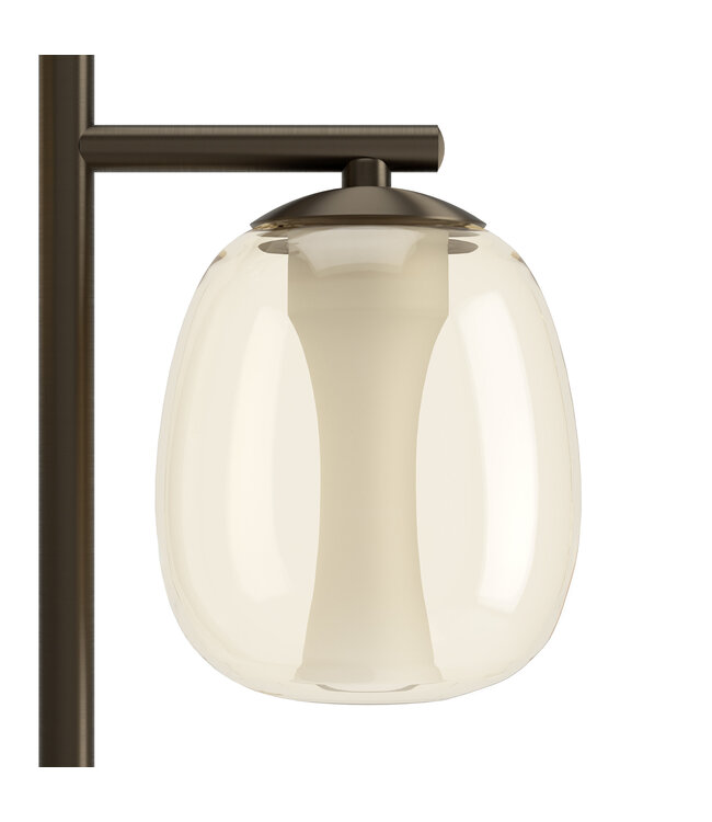 Stars Of Light Ferro tafellamp donker brons met bruin transparant glas – dimbaar