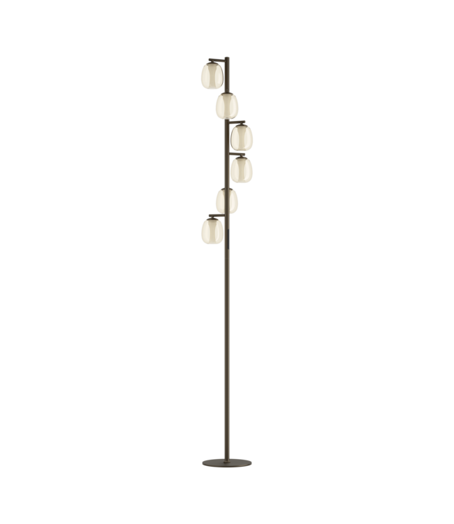 Stars Of Light Ferro vloerlamp donker brons met bruin transparant glas – dimbaar