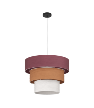 Eglo Parogno staal zwart / textiel rood, oranje, wit H: 1100 mm | Ø 500 mm
