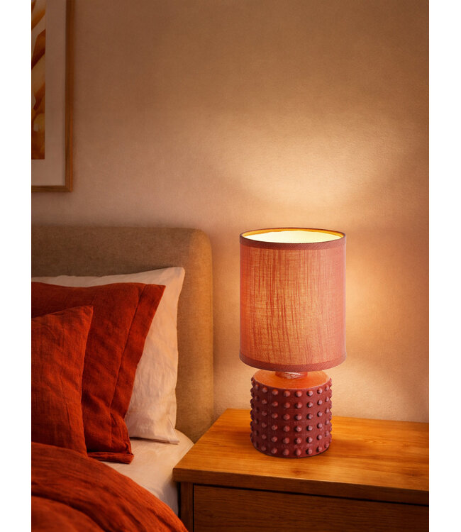 Eglo Romanoro tafellamp keramiek oranje met textielen kap – 25 cm