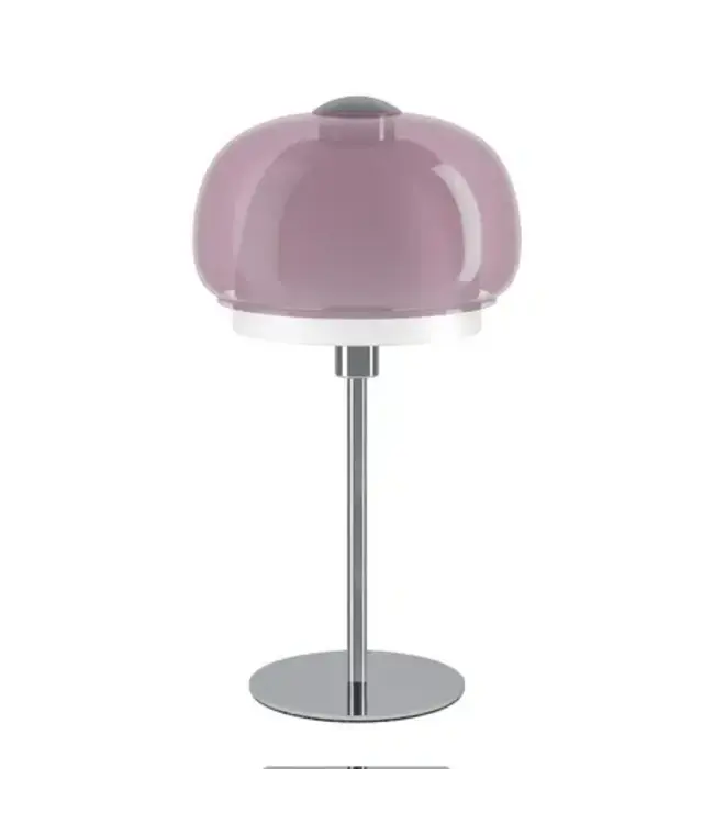 Eglo Belomontejo chroom wit roze glas Ø 22 cm – 41,5 cm hoog