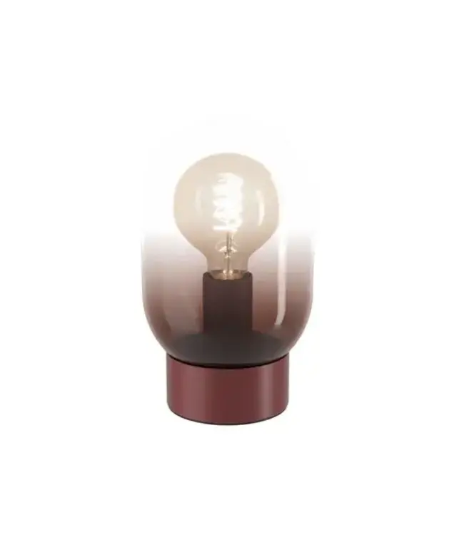 Eglo Lequile tafellamp rood bruin glas Ø 15 cm – 25,7 cm hoog