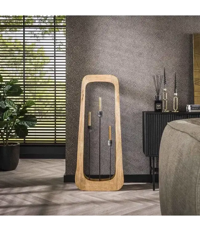 Rispens Bray – mangohout – sfeervolle houten vloerlamp