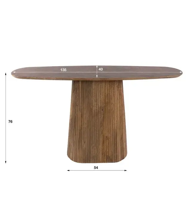 Rispens Wave – massief mangohout zand – 135 x 40 x 76 cm