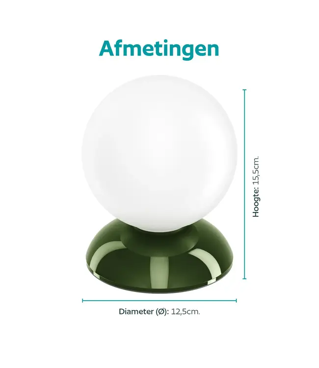 Eglo Paccucci Groen tafellamp – groen en wit glas – 15,5 cm hoog – G9