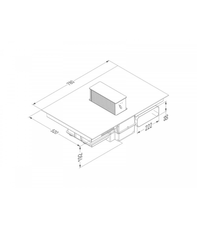 Novy 1801  Inductie kookplaat met  Werkbladafzuiging  Power Up