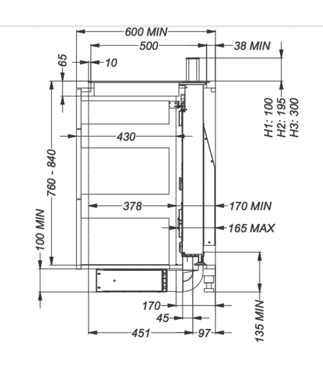 Novy 1841 Panorama Power Inductie kookplaat met afzuiging