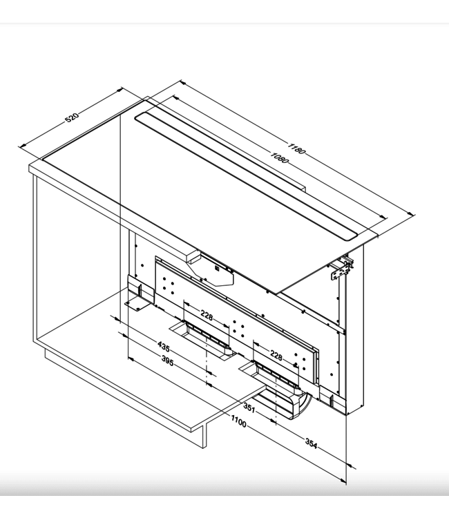 Novy 42110 Panorama Pro Inductie met Werkbladafzuiging 120 cm
