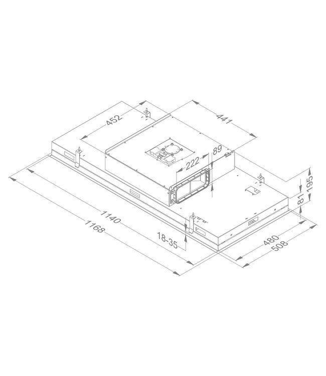 Novy 6822 Pure'line Compact LED - Zwart - 120 cm - incl. motor