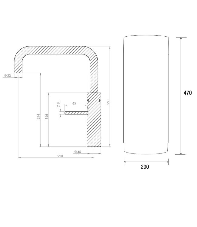 Quooker 22FSBLK  Combi Fusion Square Black