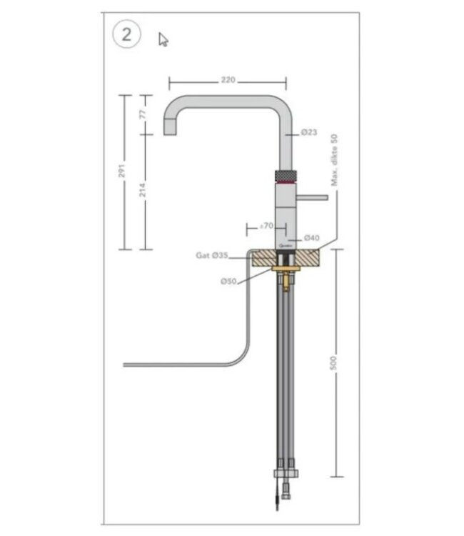 Quooker 3FSBLK  pro 3 Fusion Square Black