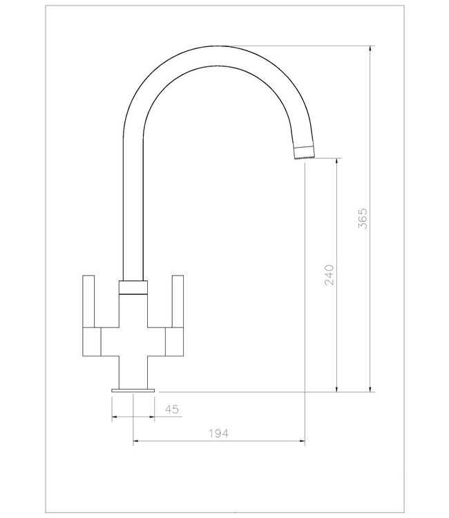 Abode Pico RVS  2 hendel mengkraan