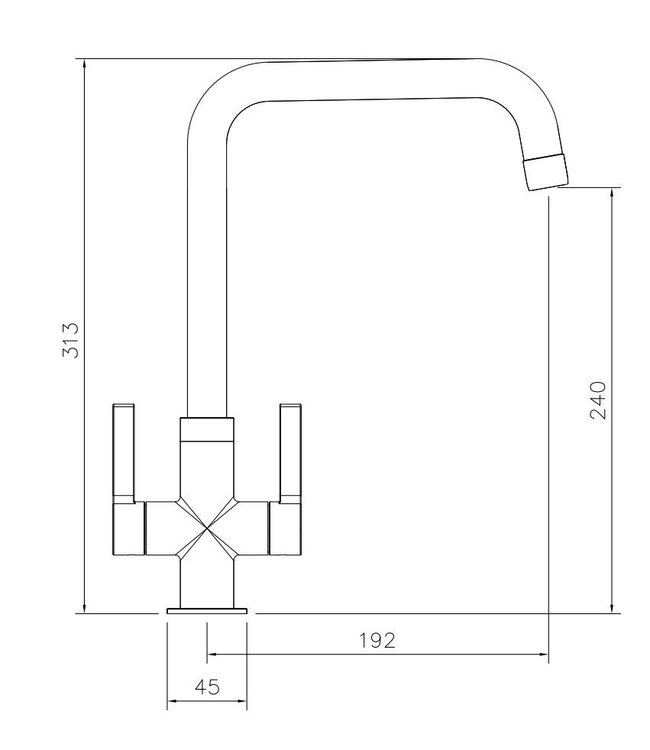 Abode Pico Quad RVS   2 hendel mengkraan