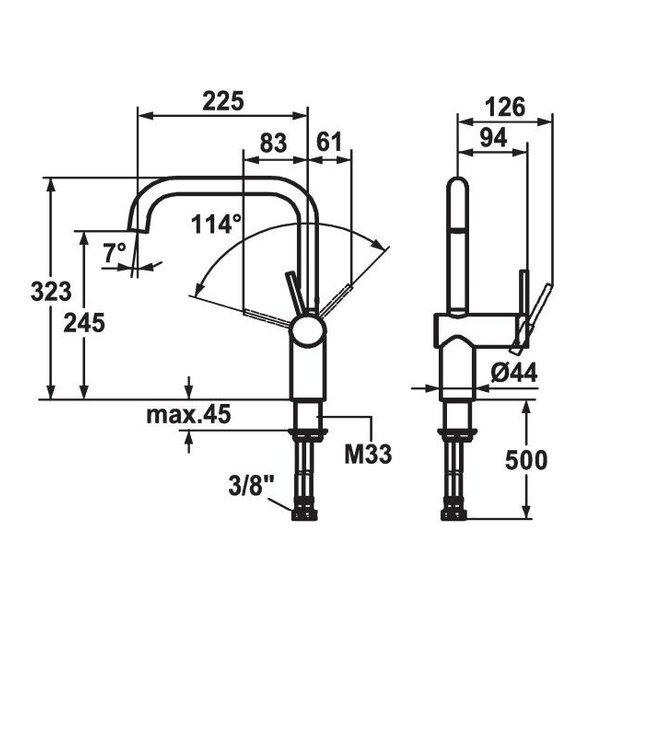 Livello keukenmengkraan chroom