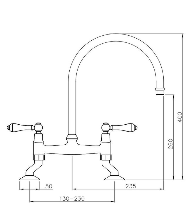 Abode Ludlow keukenmengkraan bridge oud brons