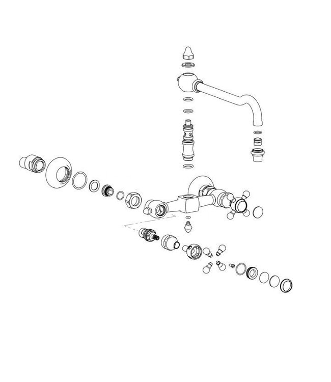 Deux 1101 keukenmengkraan mural chroom