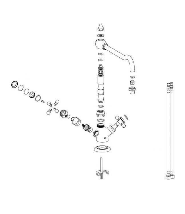 Orienta 1103 keukenmengkraan bronze nickel mat