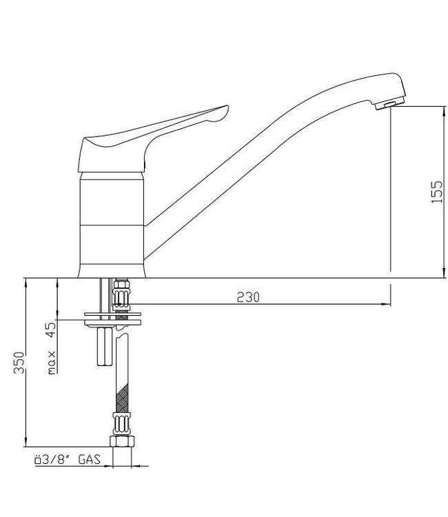 Doeco Majestic 11113 keukenmengkraan chroom