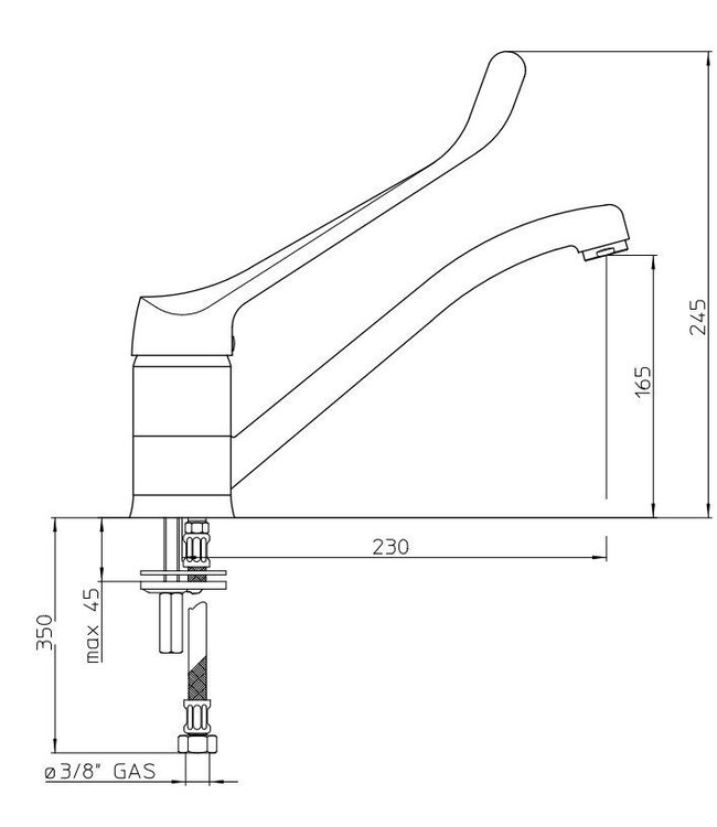 Doeco Majestic 11113 keukenmengkraan chroom
