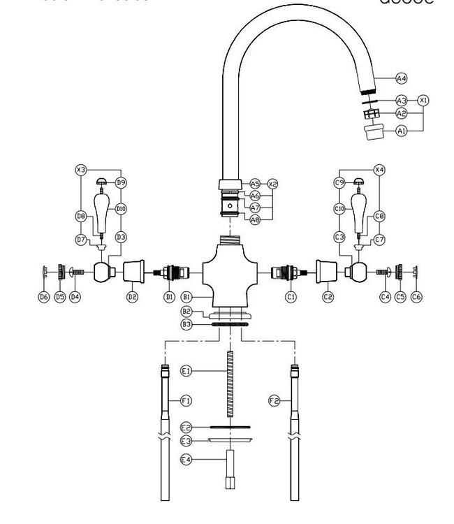 Abode Ludlow keukenmengkraan RVS look