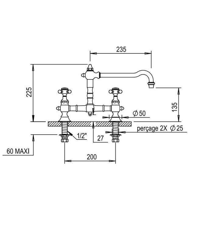 Horus Regatta 19101 keukenmengkraan chroom