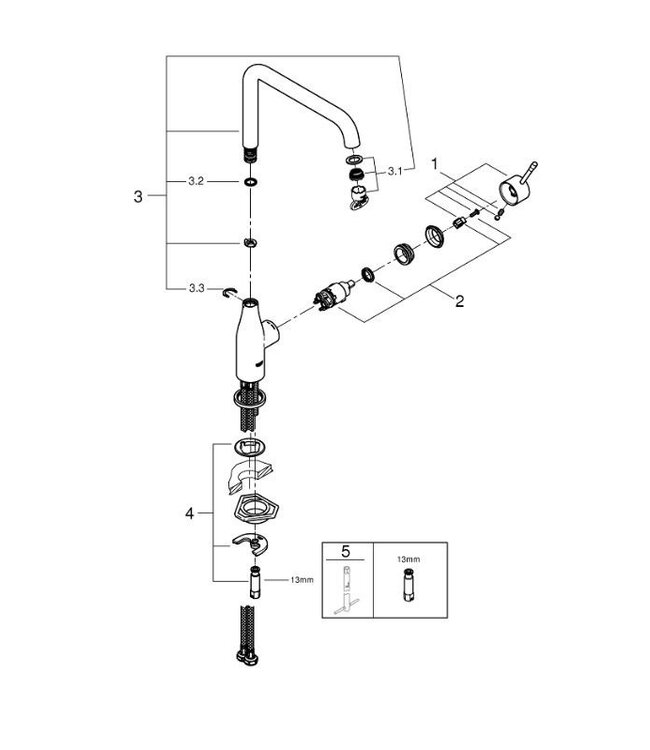 Grohe Essence 30269DCO keukenmengkraan supersteel