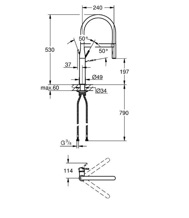 Grohe Essence Pro 30294000 keukenmengkraan chroom