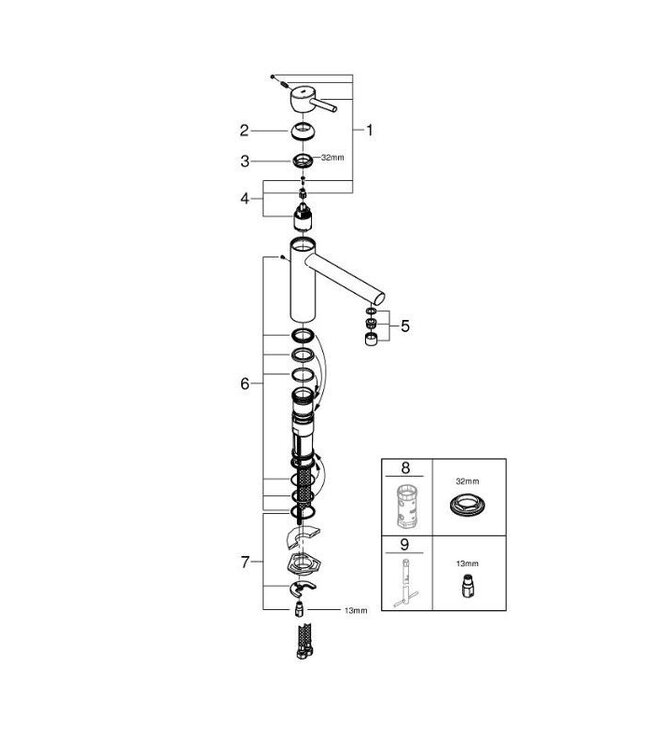 Grohe Concetto Medium 31128DC1 keukenmengkraan staal