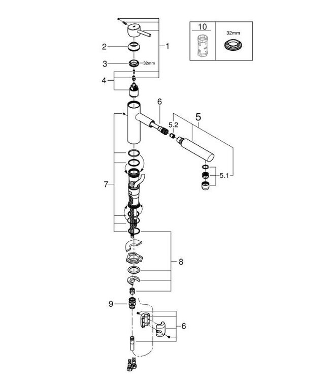 Grohe Concetto uittrekbaar 31129DC1 keukenmengkraan supersteel
